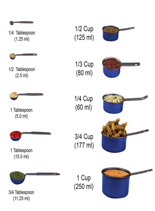 MITBAK Measuring Cup (Blue) 10-Piece Measuring Cups and Spoons Set | Sleek Stainless Steel Kitchen Gadgets | Premium Stackable Cooking and Baking Supplies | Upgrade Your Cooking Utensils Today - Image 4