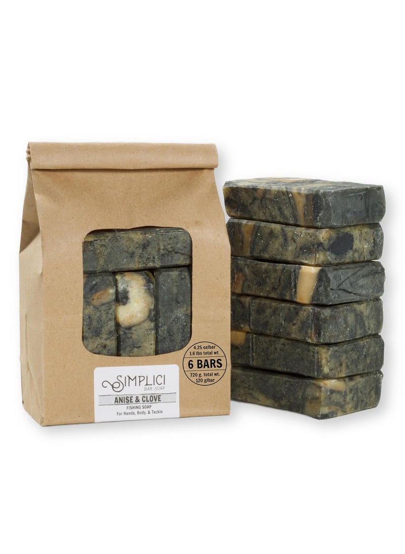 SIMPLICI Anise  Clove Natural Soap with pure essential oils 6 Bar Value Bag Palm Free 