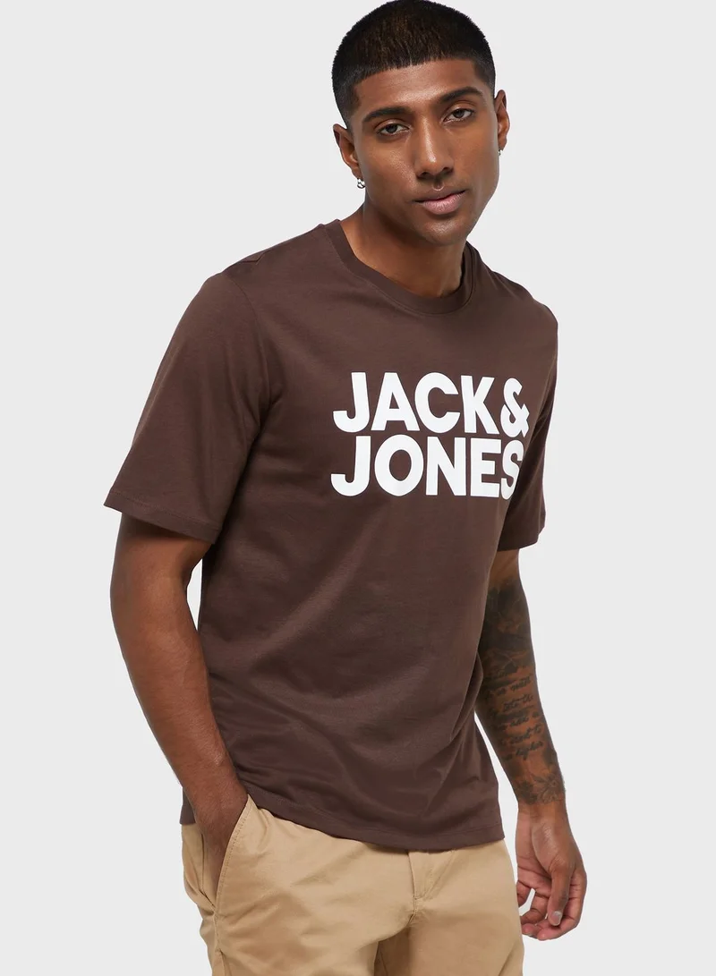 JACK & JONES Logo Crew Neck T-Shirt