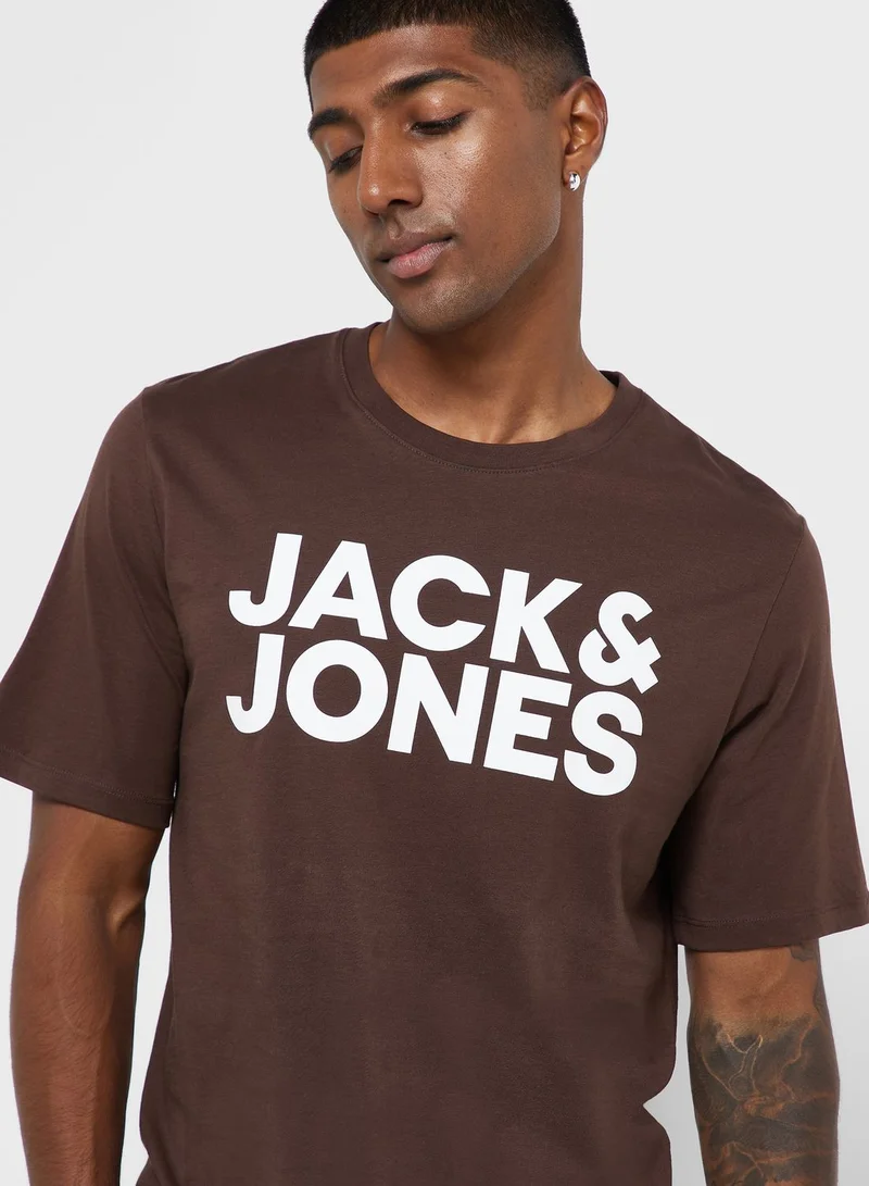 JACK & JONES Logo Crew Neck T-Shirt