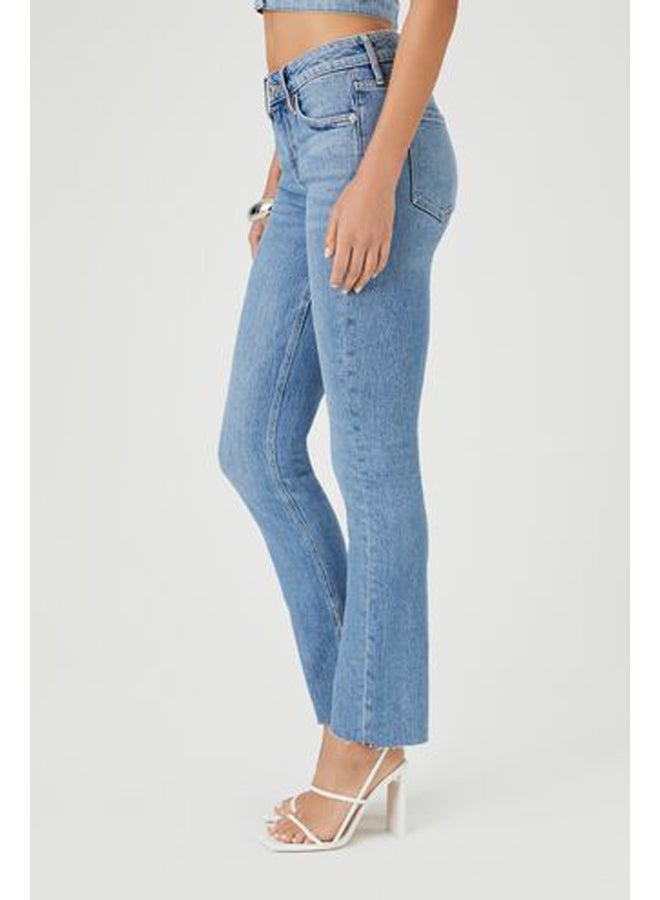 FOREVER 21 Distressed Split-Hem Straight-Leg Jeans - Image 2