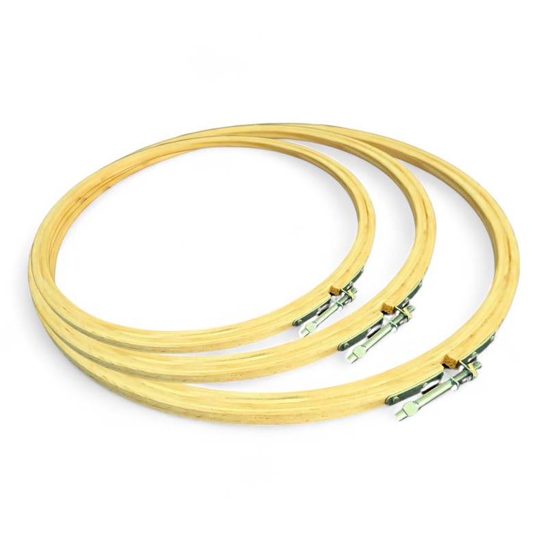 ADW CRAFT'S ADW CRAFT'S® 12, 14, 16 Inch Wooden Embroidery Hoops (Pack of 3, 5 Ply) - Premium Wooden Hoop Rings for Embroidery, Craft Projects, and DIY Kits  - Image 1