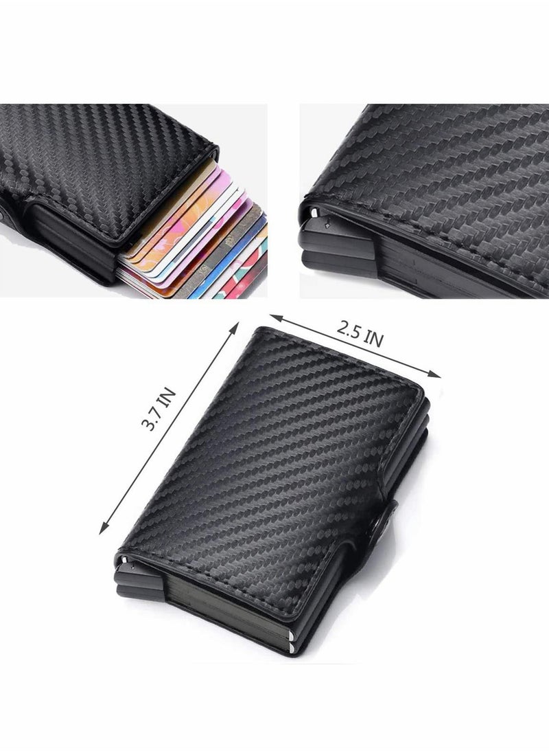 Y&D - Card Holder, Men Credit Money Clip Wallets for Men, Slim Case Front Pocket Anti-theft-RFID Auto Pop up Travel Thin (Carbon Leather) - Image 1