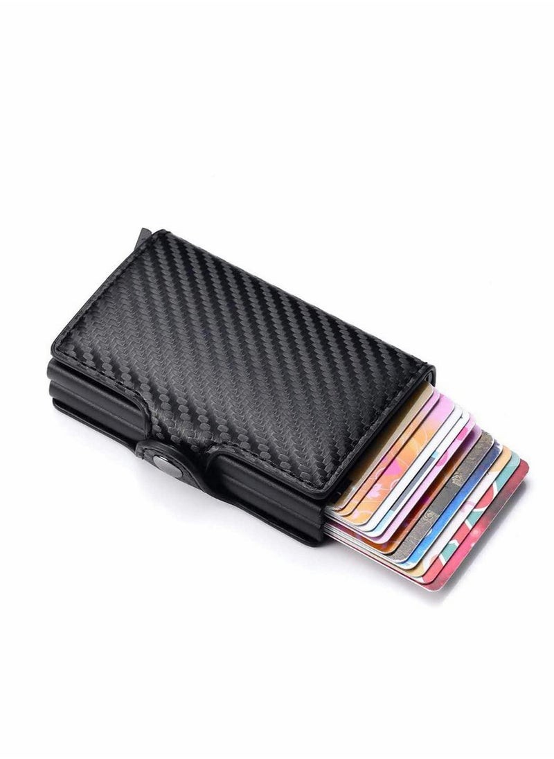 Y&D - Card Holder, Men Credit Money Clip Wallets for Men, Slim Case Front Pocket Anti-theft-RFID Auto Pop up Travel Thin (Carbon Leather) - Image 1