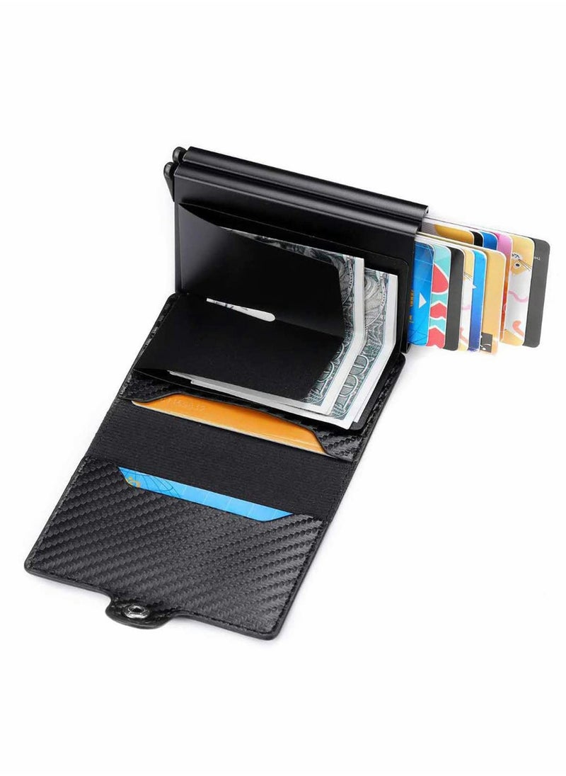 Y&D - Card Holder, Men Credit Money Clip Wallets for Men, Slim Case Front Pocket Anti-theft-RFID Auto Pop up Travel Thin (Carbon Leather) - Image 1