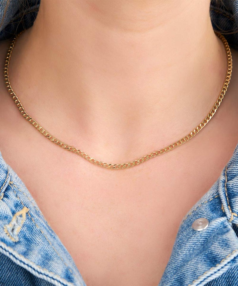 Barzel 18K Gold Plated Curb/Cuban Link Chain Necklace 2MM, 3MM, 4MM, 5MM For Women or Men - Made In Brazil (3MM Gold, 20 Inches) - Image 5