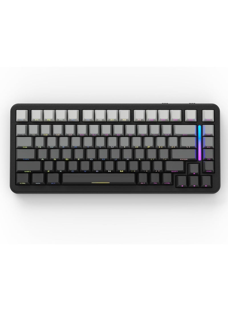 Attack Shark M86 83 Keys Wireless Mechanical Keyboard, 75% Gasket Hot Swappable Custom Keyboard, Side Printed PBT Keycaps, RGB Backlit, Pre-lubed Switches, BT/2.4GHz/ Wired Mechanical Gaming Keyboard - Image 1