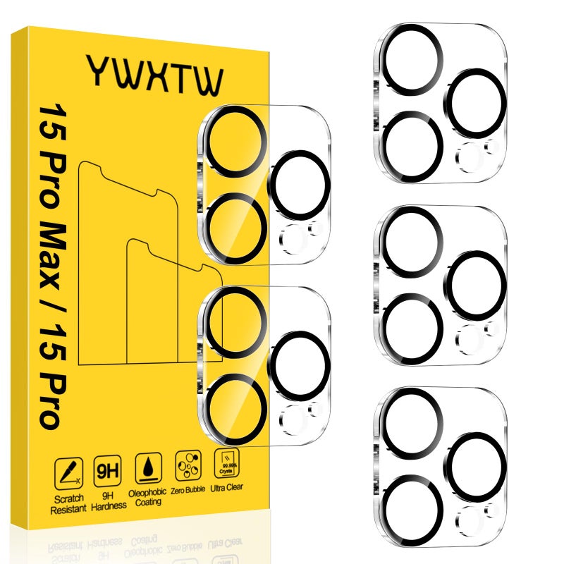 YWXTW 5 Pack Designed for iPhone 15 Pro Max Camera Lens Protector for iPhone 15 Pro Camera Lens Protector Night Shooting Mode Anti Scratch HD Clear 9H Hardness Tempered Glass - Image 2