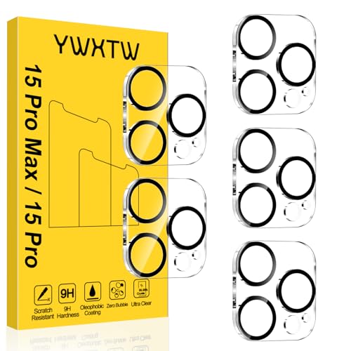 YWXTW 5 Pack Designed for iPhone 15 Pro Max Camera Lens Protector for iPhone 15 Pro Camera Lens Protector Night Shooting Mode Anti Scratch HD Clear 9H Hardness Tempered Glass - Image 1