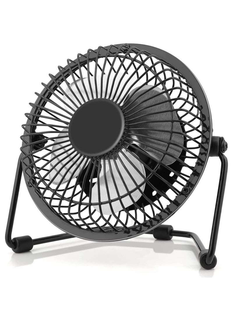 Bukela USB Desktop Fan, USB Powered Portable Fan, Mini Quiet Desktop Fan, Metal Construction, Strong Airflow, 360° Adjustable Desktop Small Personal Cooling Fan for Office, Home, Bedroom  - Image 1
