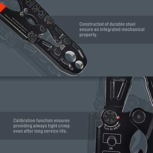 IWISS iCrimp 1/2 and 3/4-inch Combo Pex Pipe Crimping Tool for Copper Ring with Gauge meets ASTM 1807 Standard-manufactured by IWISS - Image 4