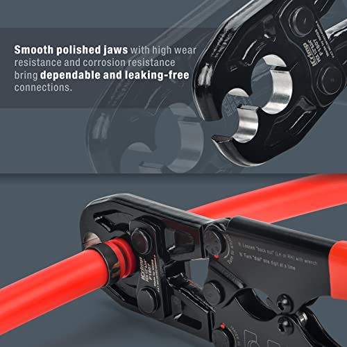 IWISS iCrimp 1/2 and 3/4-inch Combo Pex Pipe Crimping Tool for Copper Ring with Gauge meets ASTM 1807 Standard-manufactured by IWISS - Image 3