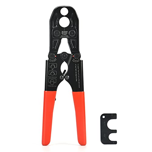 IWISS iCrimp 1/2 and 3/4-inch Combo Pex Pipe Crimping Tool for Copper Ring with Gauge meets ASTM 1807 Standard-manufactured by IWISS - Image 1
