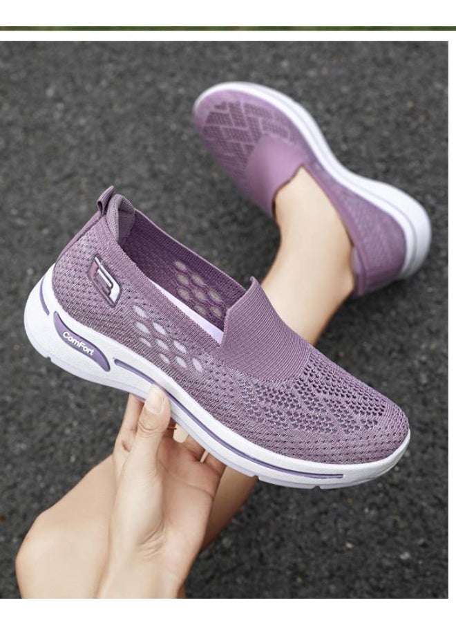 Generic Women Vulcanized Shoes Spring Fashion Soft Sole Breathable Non Slip Mesh Casual Vulcanized Shoes for  - Image 2
