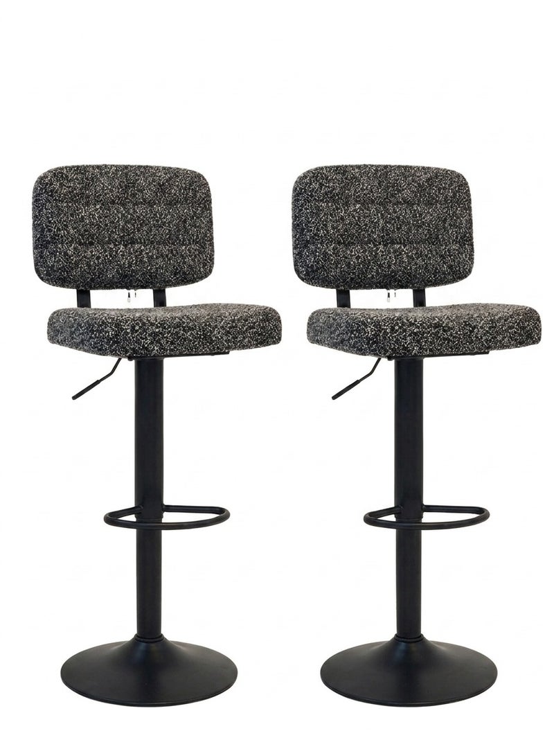 TarafCom Luxury modern "Buckle" bar stool set with adjustable swivel base - Image 1