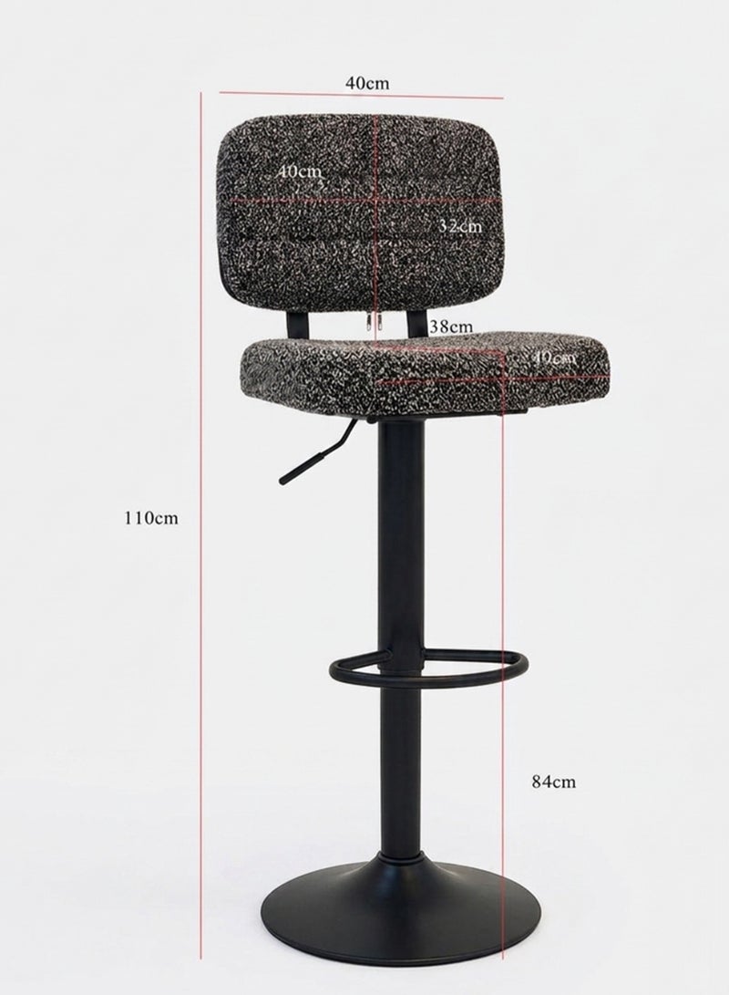 TarafCom Luxury modern "Buckle" bar stool set with adjustable swivel base - Image 4