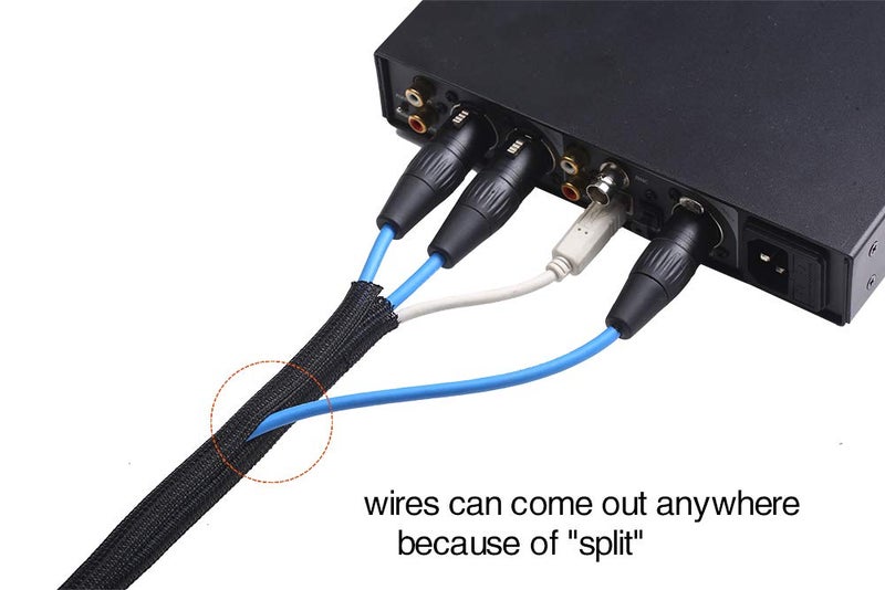 Alex Tech 25ft - 1 inch Cord Protector Wire Loom Tubing Cable Sleeve Split Sleeving For USB Cable Power Cord Audio Video Cable â€“ Protect Cat From Chewing Cords - Black - Image 3