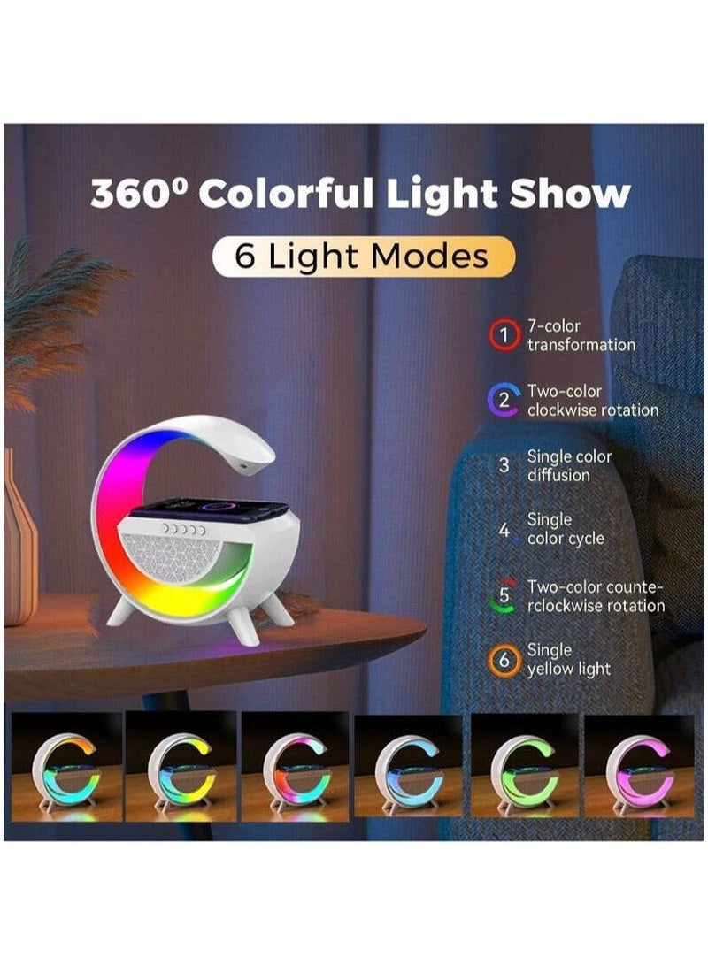 ليد مكبر صوت LED لاسلكي مع 7 خيارات ألوان، نغمة رنين موسيقية، ووظيفة ساعة منبه - Image 4