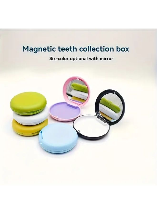 Black Magnetic Retainer Case With Mirror Portable Teeth Storage Box ABS - Image 2