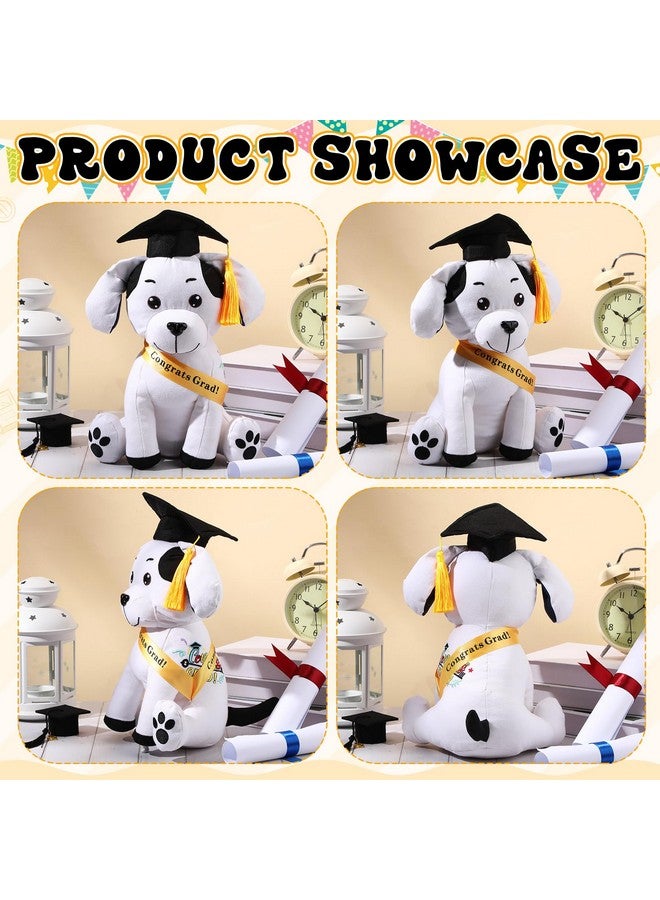 Zomiboo Zomiboo 2 Pcs Graduation Autograph Stuffed Dog to Sign 12 Inches Signature Animal 2025 Congratulations Plush Dog with Cap and Sash Cute Graduation Gifts(Black)  - Image 3