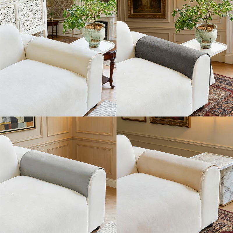 Deep Gray Solid Color Armrest Cover Scratch Resistant Non Slip Pet Friendly Machine Washable - Image 1