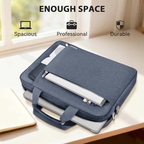 Ferkurn Laptop Case Sleeve 15.6 16 Inch Laptop Bag for Women Men Compatible with HP Envy Pavilion/Dell Inspiron XPS/Lenovo/Acer, Shoulder Strap Carrying Briefcase Computer Messenger Bag Case, Grey - Image 5
