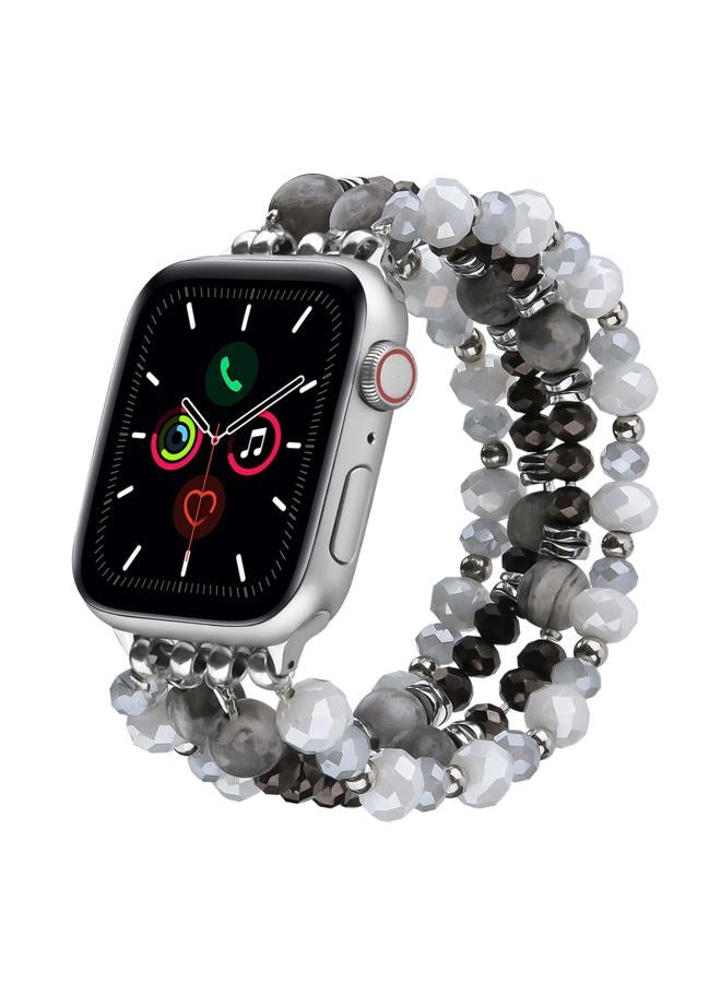 VISOOM Beaded Boho Bracelet Compatible for Apple Watch Band 40mm/38mm/41mm Series 9 8 7 SE Women Fashion Cute Handmade Crystal Beads Stretchy Watch Strap for iWatch Bands Series 6/5/4/3/2/1 - Image 1