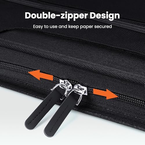 Sooez Heavy Duty Accordion File Organizer with Hidden Handle, Portable 12 Pockets Expanding File Folders, Cloth Monthly Bills Receipt Organizer for Letter/A4, School Classroom Home & Office Supplies - Image 3