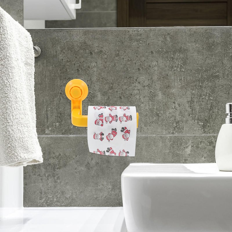 Suction Cup Toilet Paper Holder Wall Mounted Plastic Bathroom Kitchen Towel Rack - Image 5