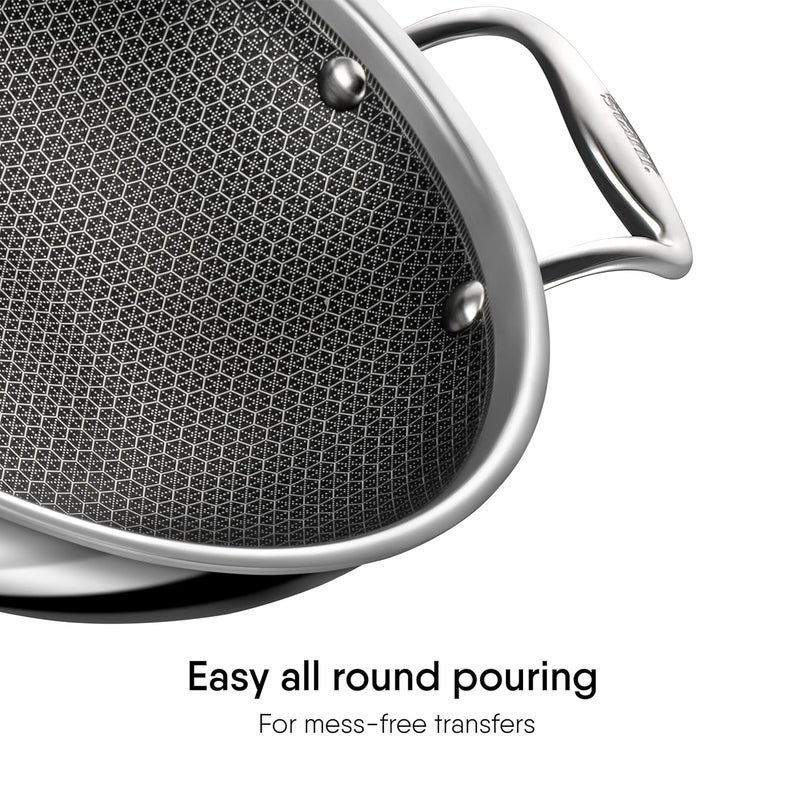 Stahl قدر ستال أرتيزان هايبرد ثلاثي الطبقات غير لاصق مع غطاء من الفولاذ المقاوم للصدأ 33 لتر 26 سم - Image 3