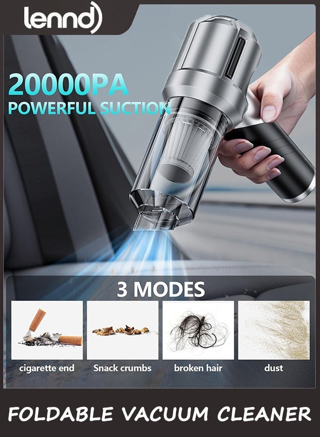 LENND Handheld Vacuum Cordless High Power 20000PA  Foldable Vacuum Dust Busters Cordless Rechargeable Portable for Pet Pair/Sofa/Car/Office - Image 2
