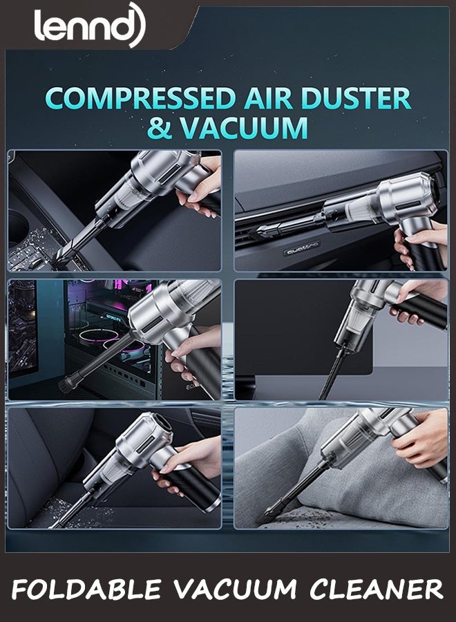 LENND Handheld Vacuum Cordless High Power 20000PA  Foldable Vacuum Dust Busters Cordless Rechargeable Portable for Pet Pair/Sofa/Car/Office - Image 3
