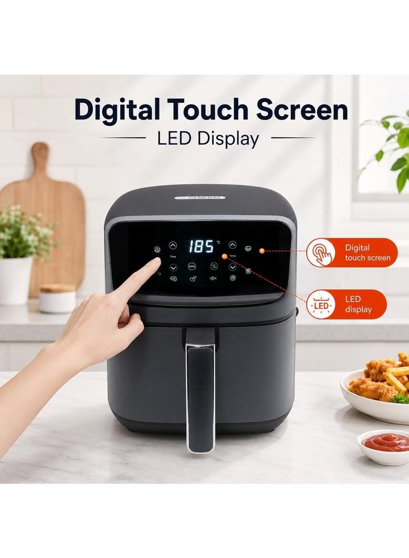 uniGENERAL Air Fryer 4.5L, Digital Touch, 8 Presets, 360° Hot Air - Image 4