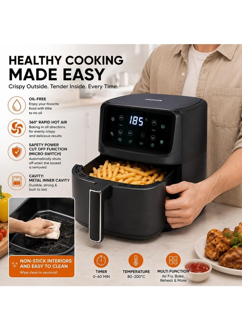 uniGENERAL Air Fryer 4.5L, Digital Touch, 8 Presets, 360° Hot Air - Image 3