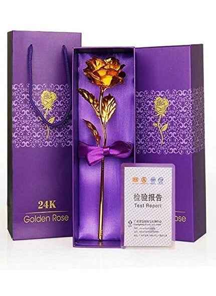 Kmart KHODIYAR Valentines Day Friendships Day Special 24K Gold Rose with Beautiful Gift Box and Carry Bag Rose for Girlfriend Boyfriend Golden  - Image 1