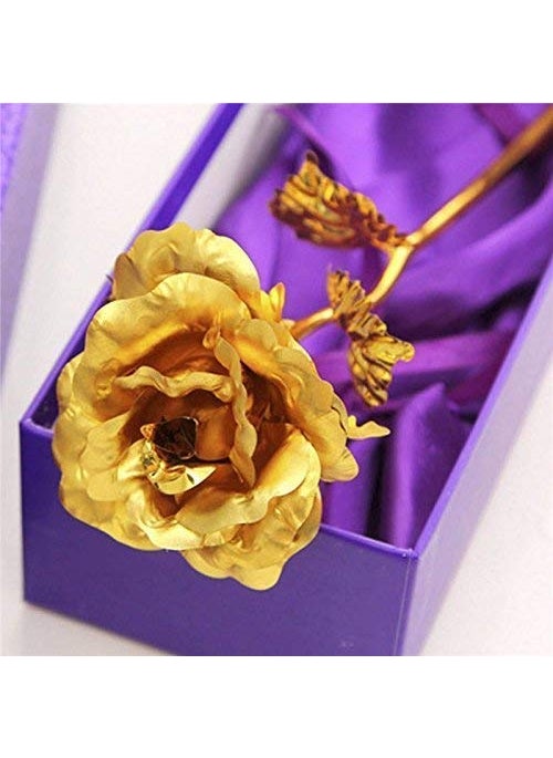 Kmart KHODIYAR Valentines Day Friendships Day Special 24K Gold Rose with Beautiful Gift Box and Carry Bag Rose for Girlfriend Boyfriend Golden  - Image 2