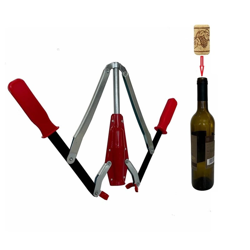 WENNING Manual Wine Bottle Double Lever Hand Corker Wine Corker with 30 count Wine Corks for Home Brewing - Image 3