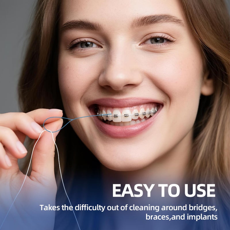 Houselog Floss Threaders | 420 Count Dental Floss Threaders for Braces,Bridges,and Implants with Portable Travel Case (6 Pack) - Image 3