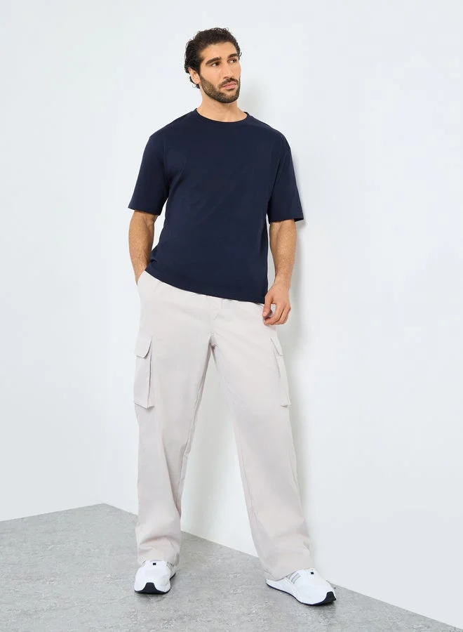Styli Active Cotton Rich Back Print Oversized Athleisure T-Shirt