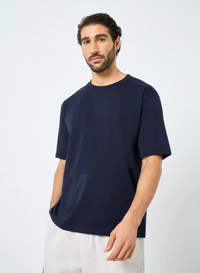 Styli Active Cotton Rich Back Print Oversized Athleisure T-Shirt