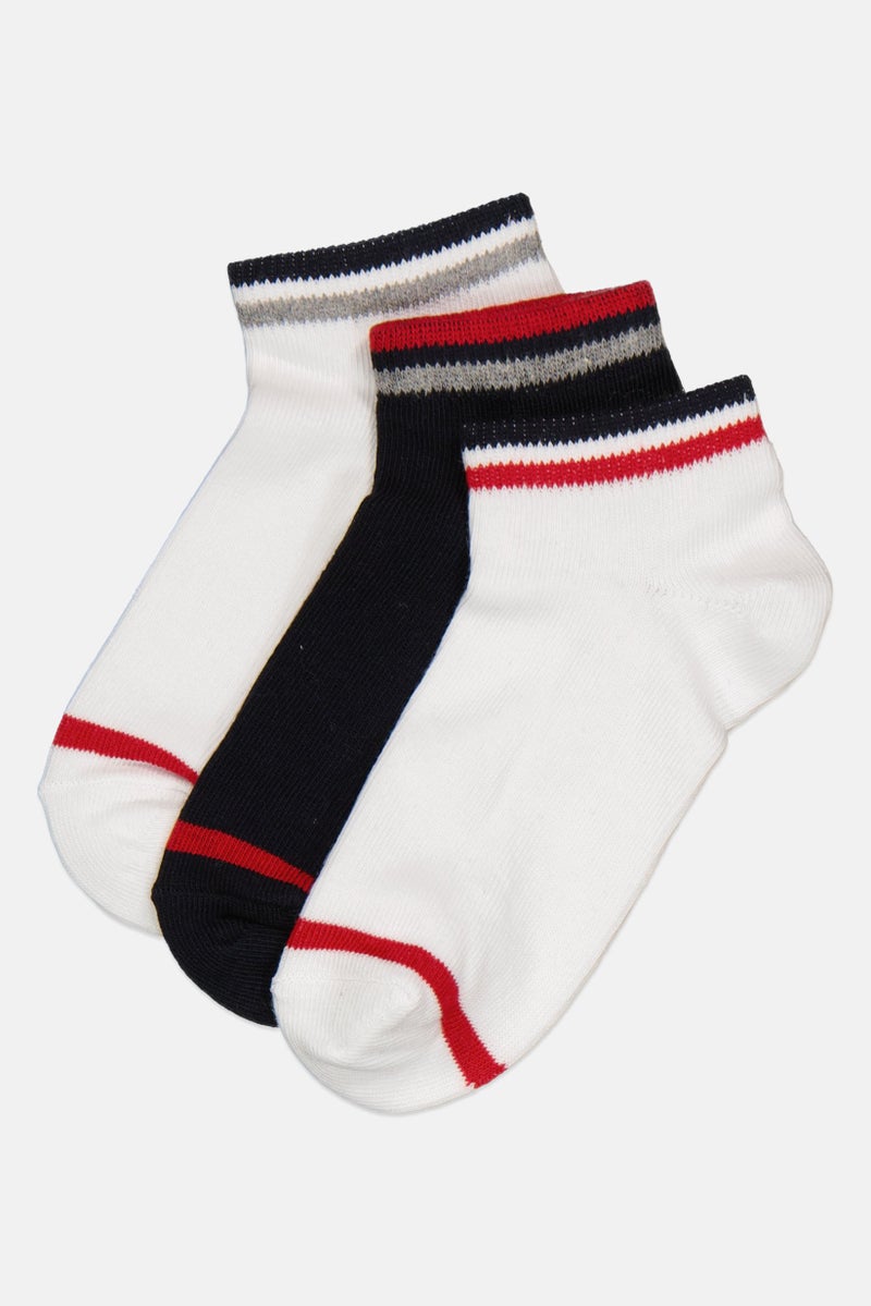 Rocawear Toddlers Boys 3 Pairs Stripes Ankle Socks, Multicolor  - Image 1
