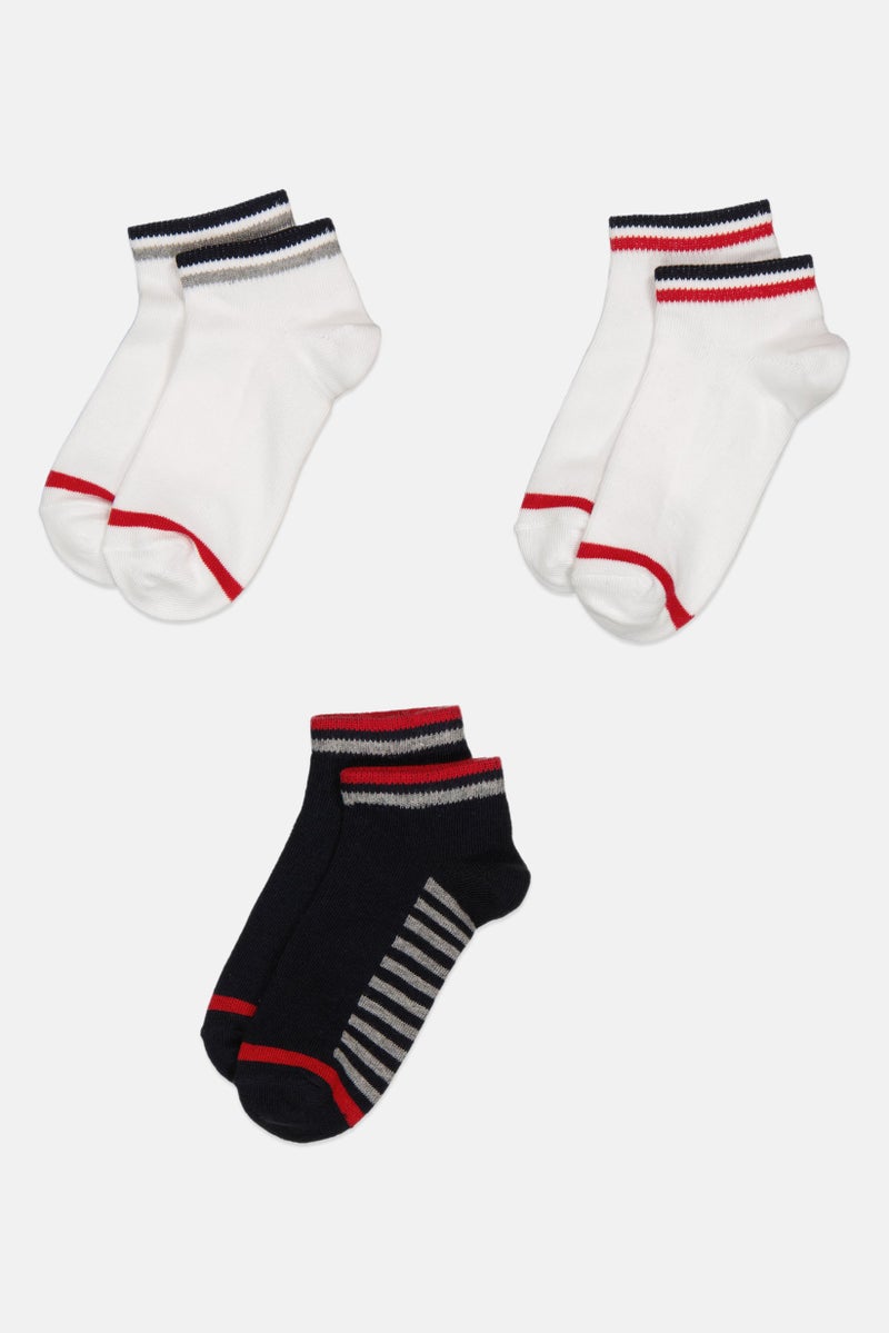 Rocawear Toddlers Boys 3 Pairs Stripes Ankle Socks, Multicolor  - Image 3