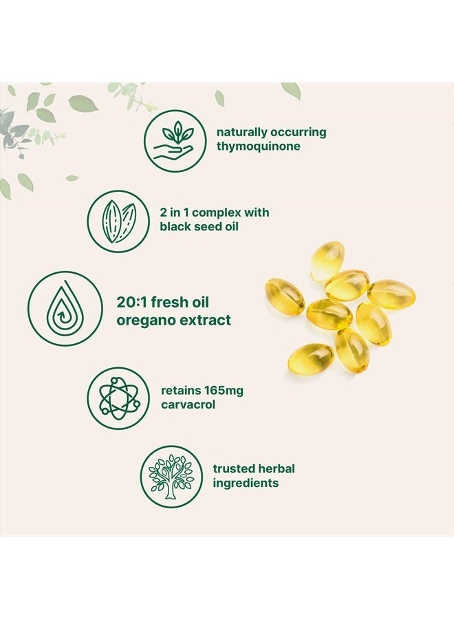Micro Ingredients زيت الأوريجانو كبسولات لينة 6000 ملغ لكل حصة، 300 عدداً | 2 في 1 مصنوعة بزيت الحبة السوداء 200 ملغ، قوة 4X كارفاكرول وثيموكينون | نباتية، غير معدلة وراثياً ودعم المناعة - Image 4