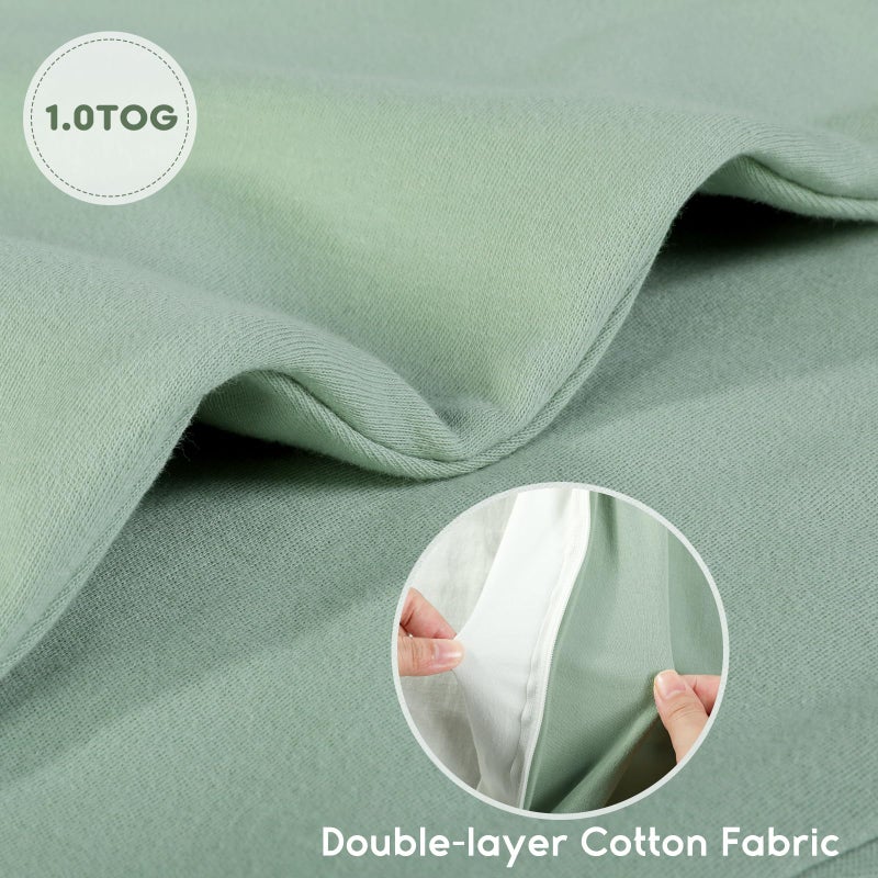 Yoofoss Baby Sleep Sack 0-6 Months TOG 1.0 Baby Wearable Blanket, 2 Pack 100% Organic Cotton Infant Toddler Sleeping Sack 2-Way Zipper Lightweight Sleep Sack - Image 3