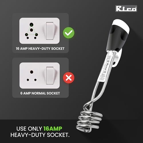 Rico IRPRO 1500w Shockproof Japanese Technology Electric Water Heater Immersion Rod With Waterproof & Protection | Instant Heating With Bucket Holder | ISI Certified 2 Year Replacement Warranty - Image 2