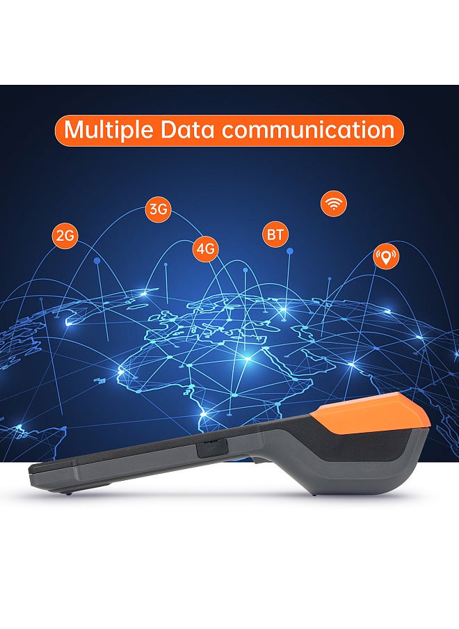Handheld Android 13.0 POS Receipt Printer PDA Terminal Support 1D Barcode Scanner 2D Barcode Scanning 4G NFC Card Reading WiFi BT Communication
