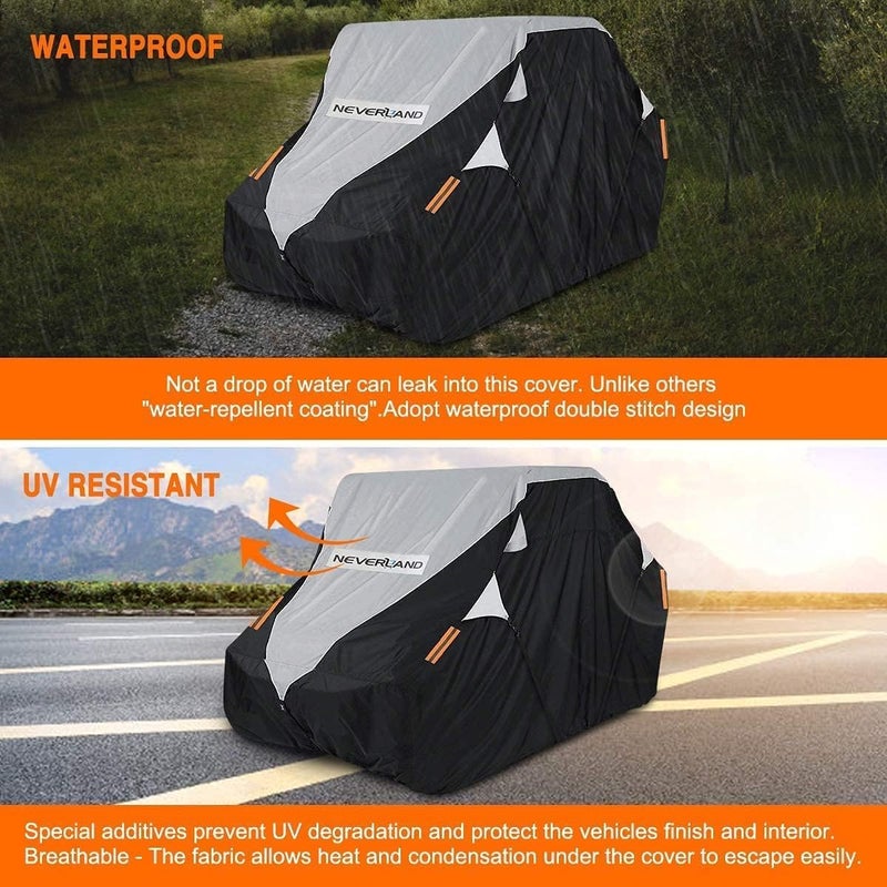 NEVERLAND UTV Cover Waterproof 300D Heavy Duty 4-6 Seater 4 Door Side by Side Covers All Weather Protection Compatible with Polaris Ranger RZR General Can-Am Maverick Defender Kawasaki - Image 4