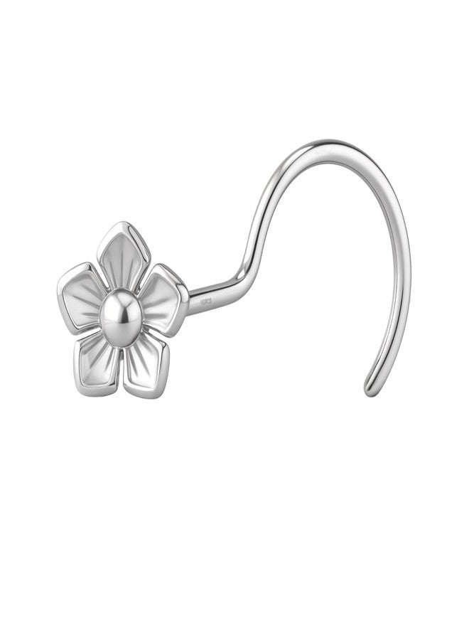 HighSpark 925 Silver Flower Nose Pin for Women | 92.5 Sterling Silver & Stunning Shine | Flower Nose Pin - Image 1