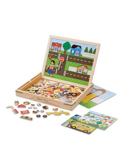 Melissa & Doug Wooden Magnetic Matching Picture Game With 119 Magnets and Scene Cards Magnetic Book Scenes for Kids Ages 3+  - Image 1