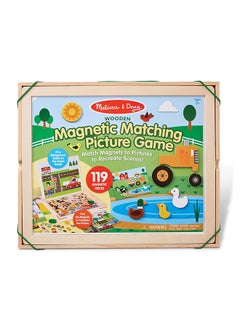Melissa & Doug Wooden Magnetic Matching Picture Game With 119 Magnets and Scene Cards Magnetic Book Scenes for Kids Ages 3+  - Image 2
